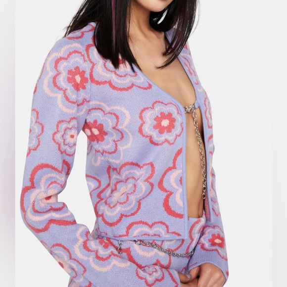 The Ragged Priest relaxed cardigan in mix retro floral - Picture 2 of 7